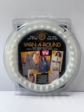 NIP Lion Brand YARN-A-ROUND Knitting Loom As Seen On TV Hats Scarves Afghans